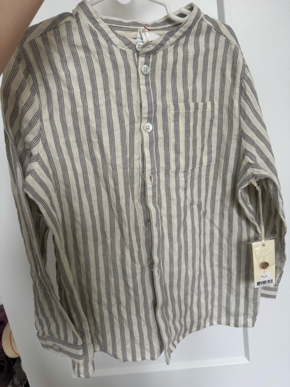 Rylee + Cru Striped Top in Cream and Gray